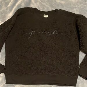 PINK Victoria's Secret Black Textured Pullover